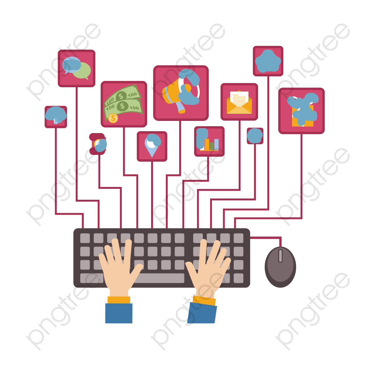 keyboard clipart hand on