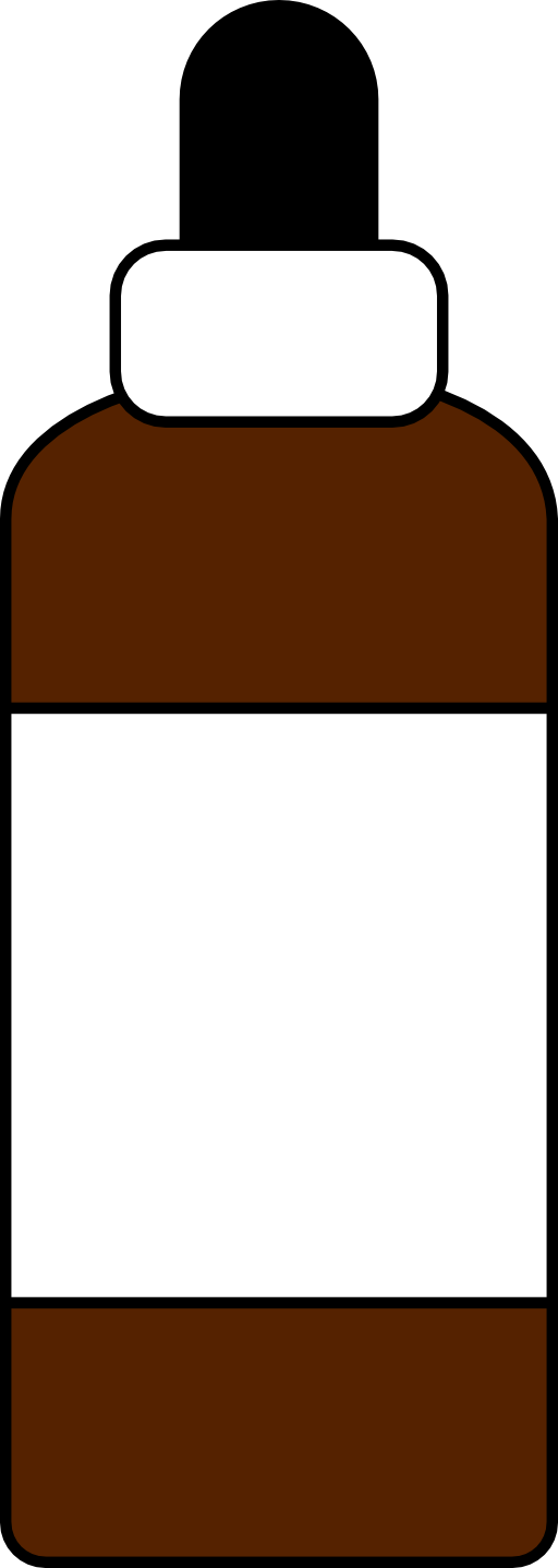 Label clipart brown. Dropper bottle with i