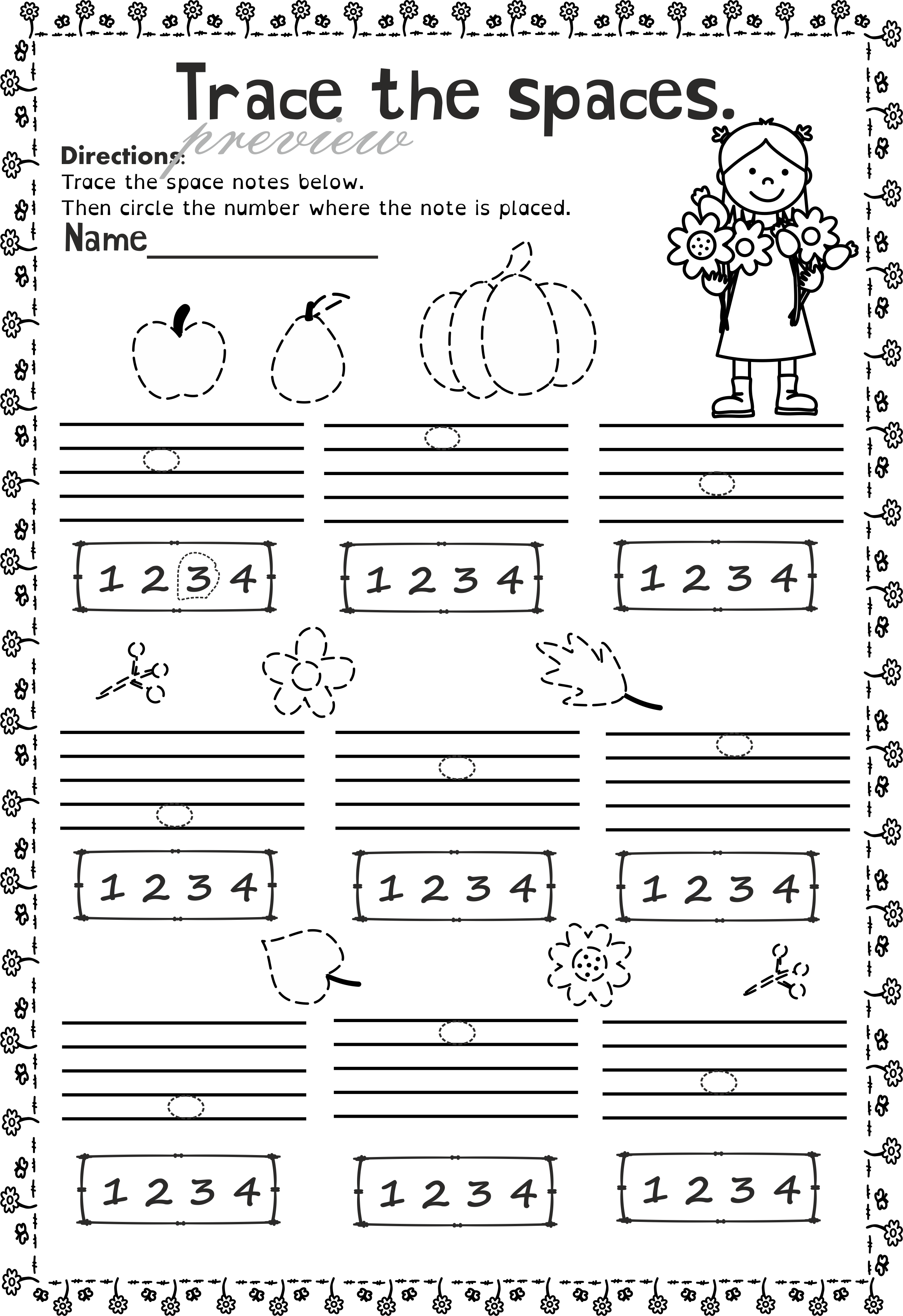 Xylophone clipart preschool music. Fall worksheets pack line
