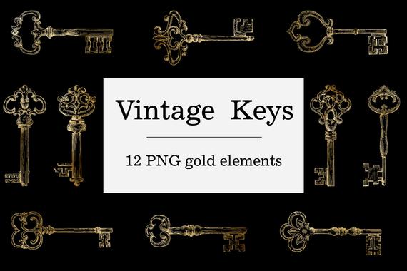 keys clipart victorian key