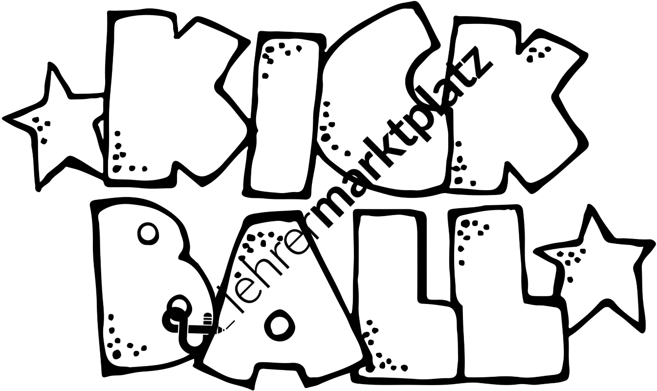 kickball clipart black and white