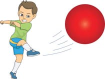 Kickball clipart player. Kick ball kicking portal