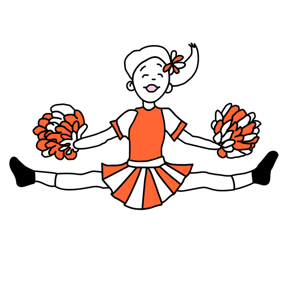 Kid clipart cheerleader. Thank you note cards