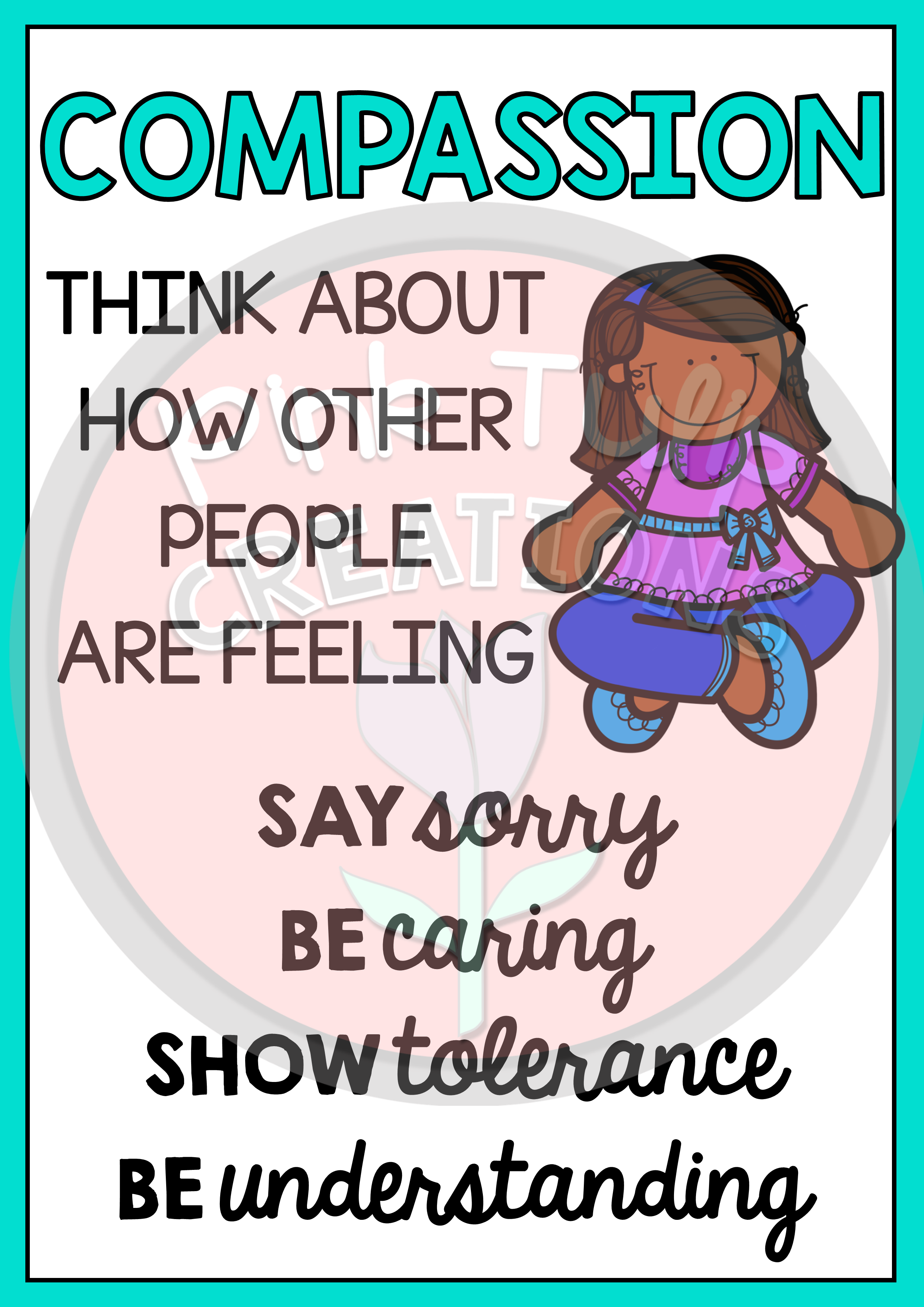 Kindness clipart value education. Posters values and respect