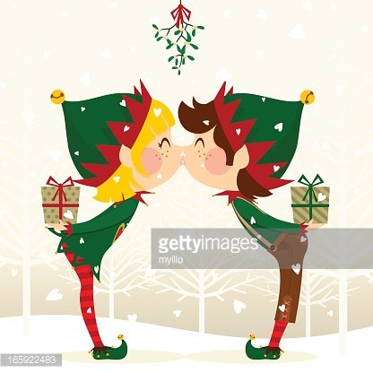 Elves kissing premium clipartlogo. Kiss clipart elf