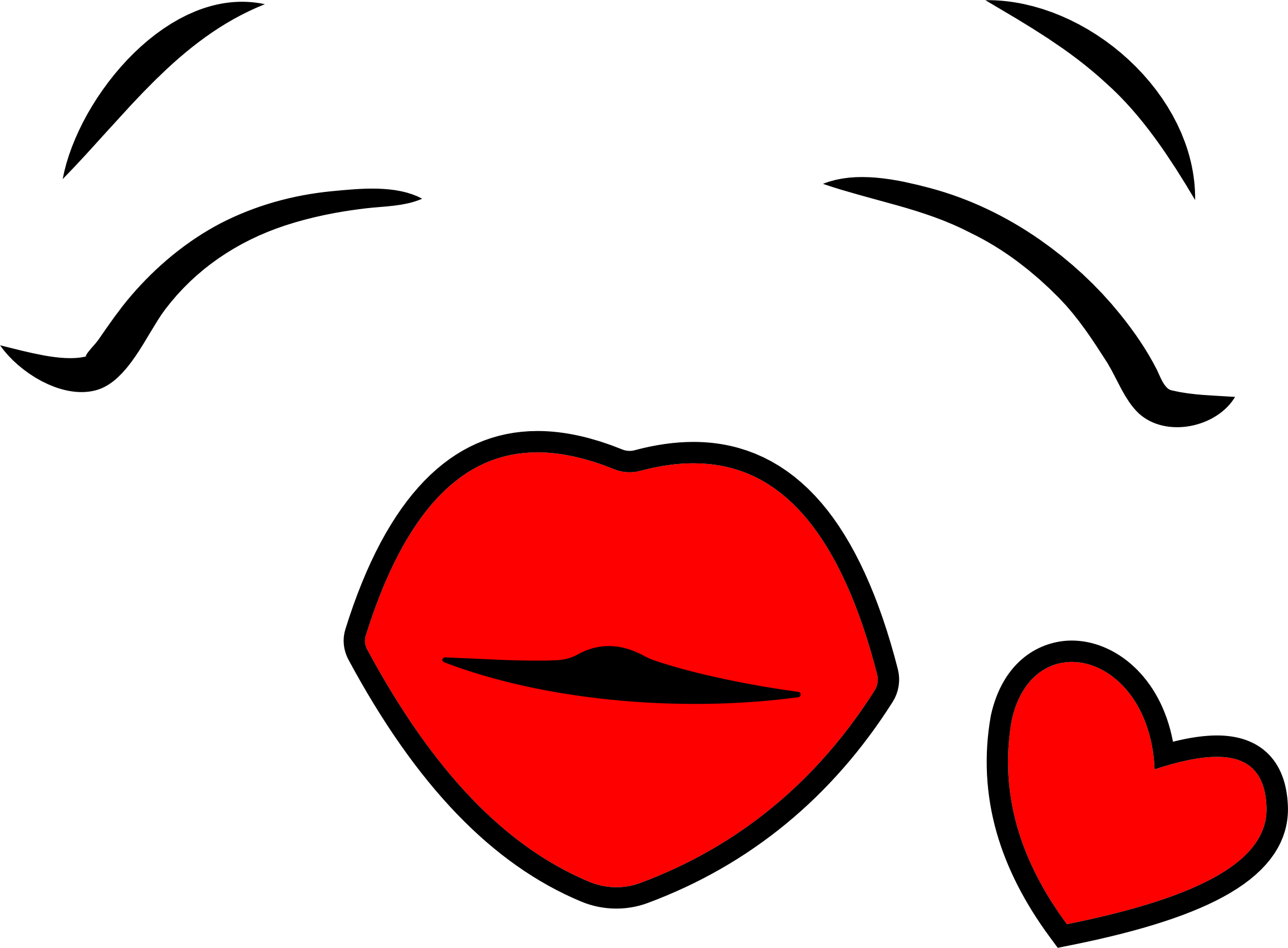 kiss clipart heart shaped lip