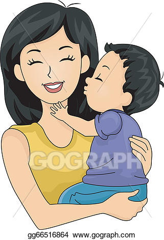 kiss clipart mom toddler