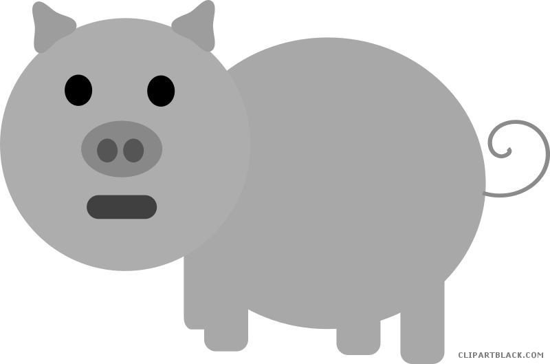 Kiss clipart pig. Grayscale animal free black