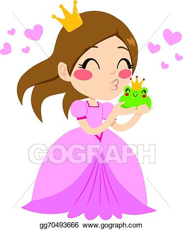 Kiss clipart prince frog. Vector princess kissing illustration