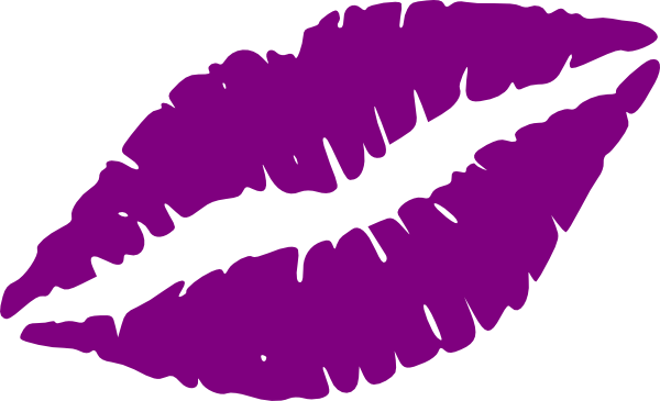 Kissing lips free download. Kiss clipart purple