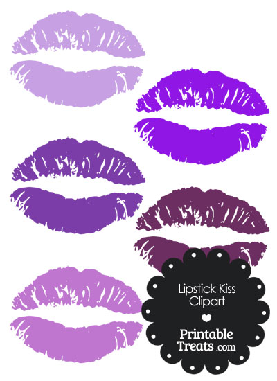 Lipstick in shades of. Kiss clipart purple