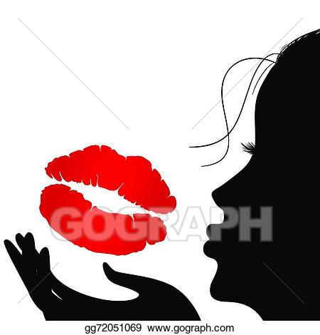 Kiss clipart vector. Stock girl who sends
