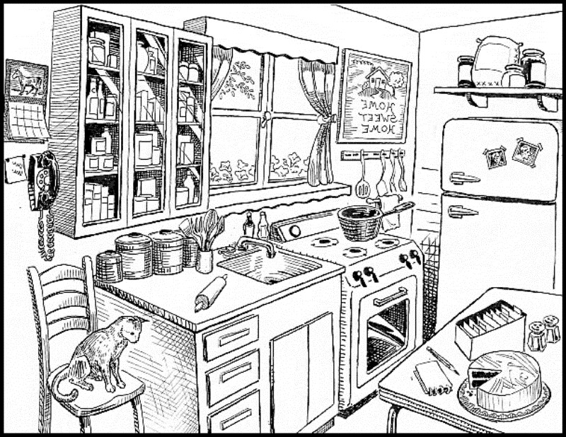 kitchen clipart drawing