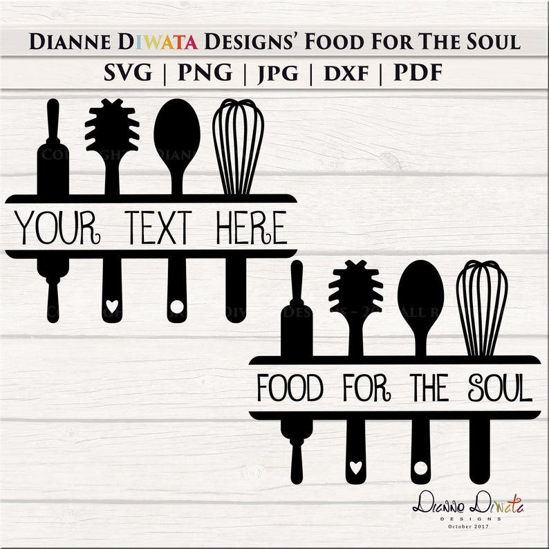 Utensil svg personalized decal. Kitchen clipart kitchen wall