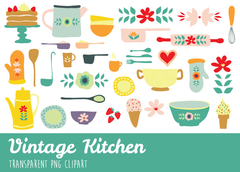 Kitchen clipart printable. Free vintage cliparts download