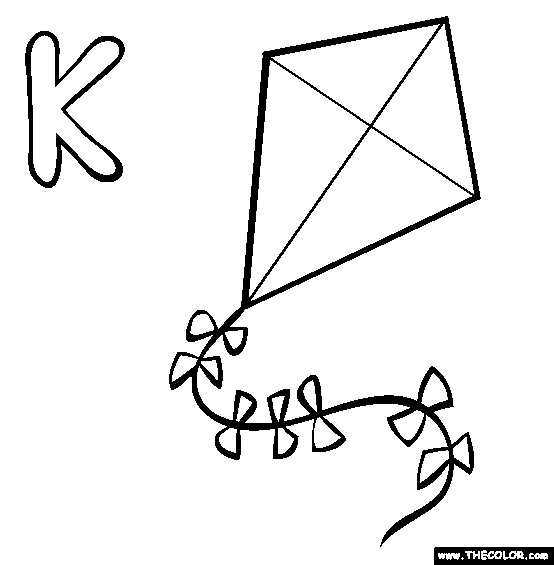 kite clipart colouring sheet