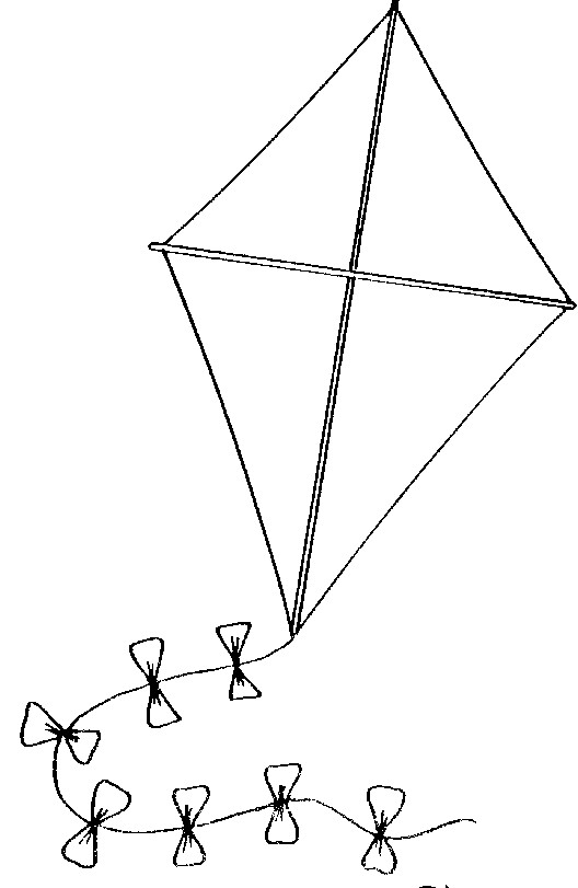 kite clipart line art