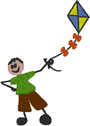 kite clipart stick figure boy