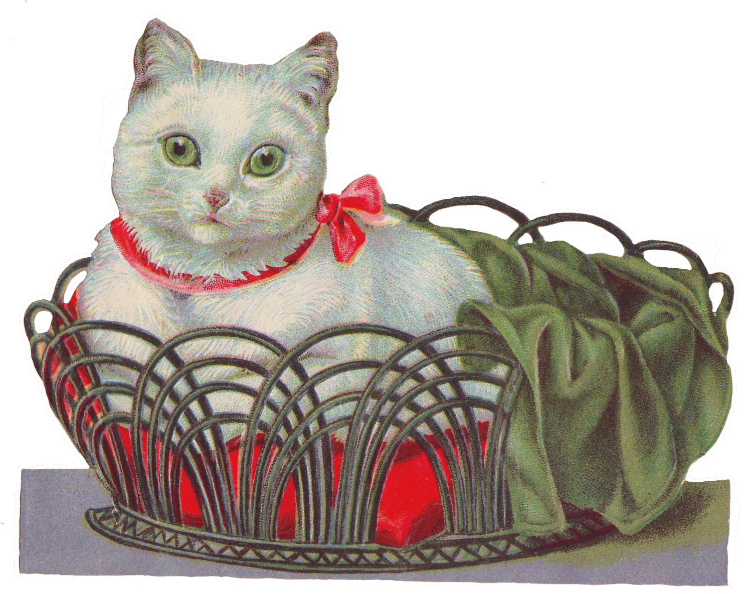 kitten clipart basket painting