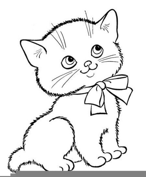 Gomediaction net . Kitten clipart black and white