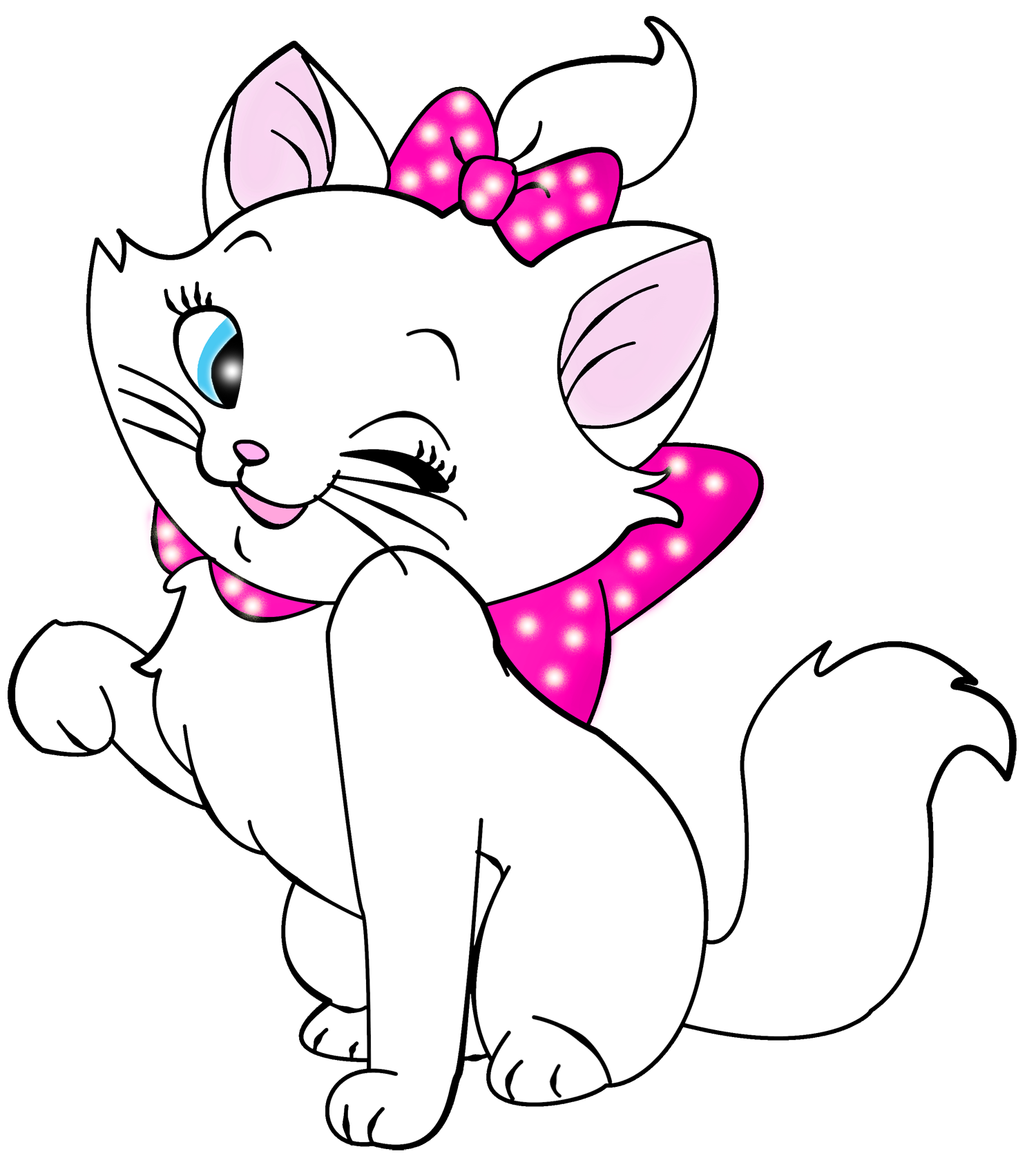 Kittens clipart line art. White kitten cartoon free