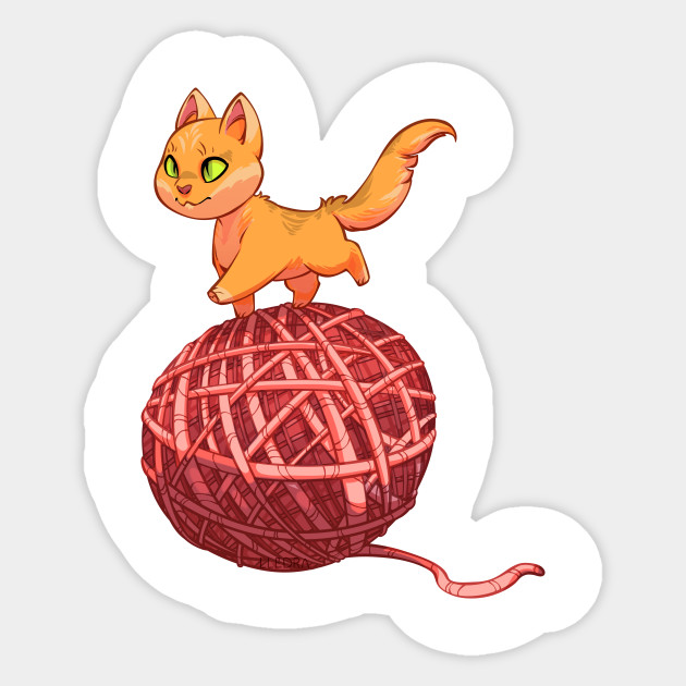 On . Kitten clipart cat yarn