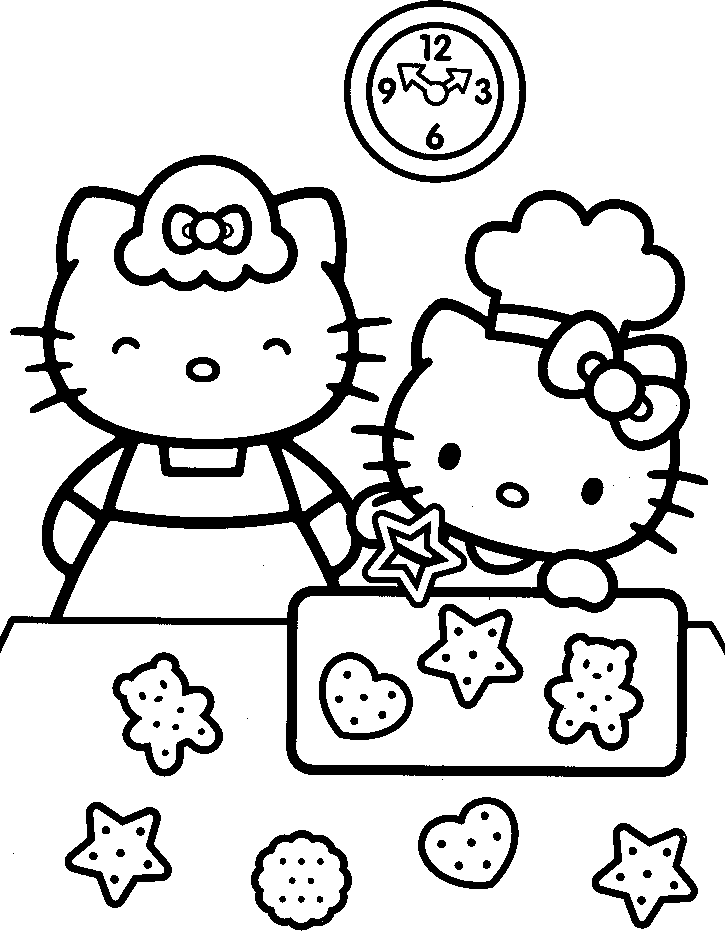 Peas clipart colouring page. Hello kitty coloring party