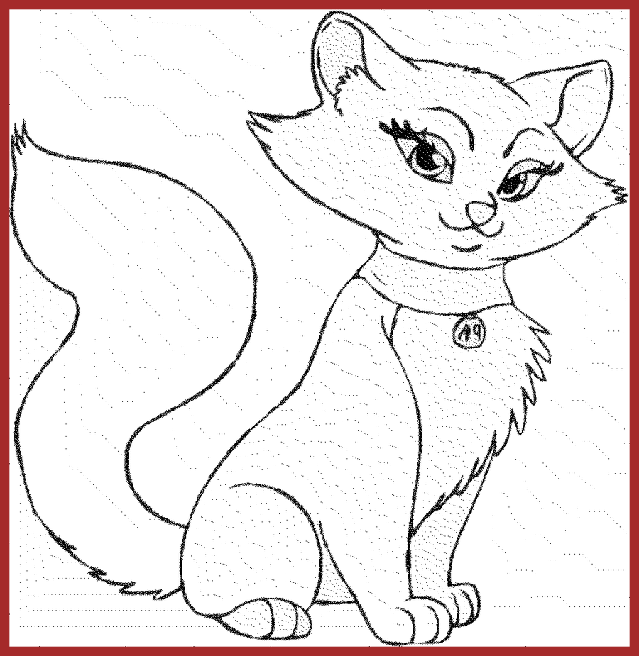 kitten clipart coloring page