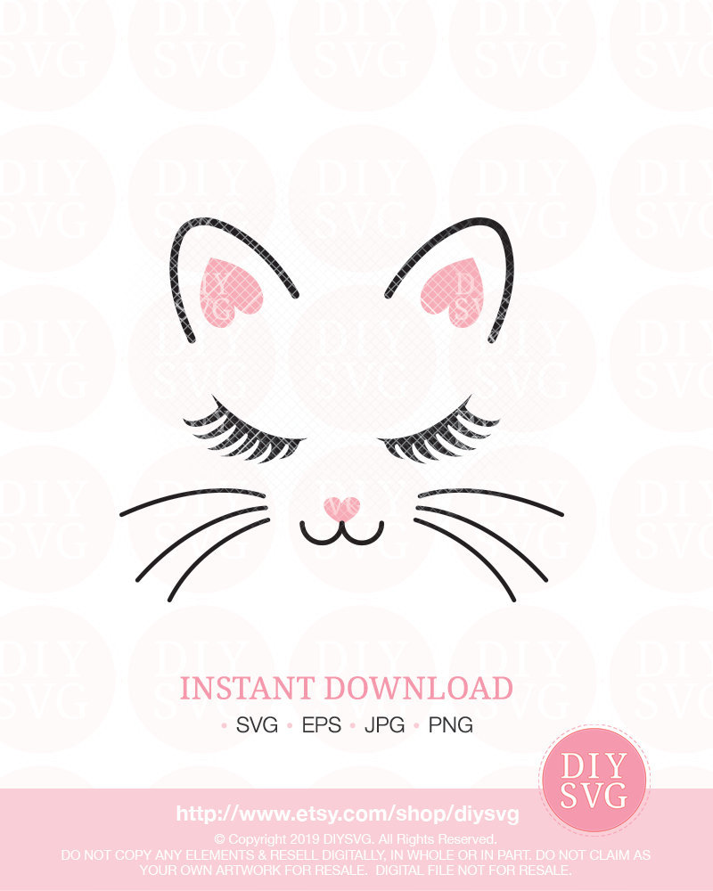 Kitten clipart face. Cat svg cute shirt