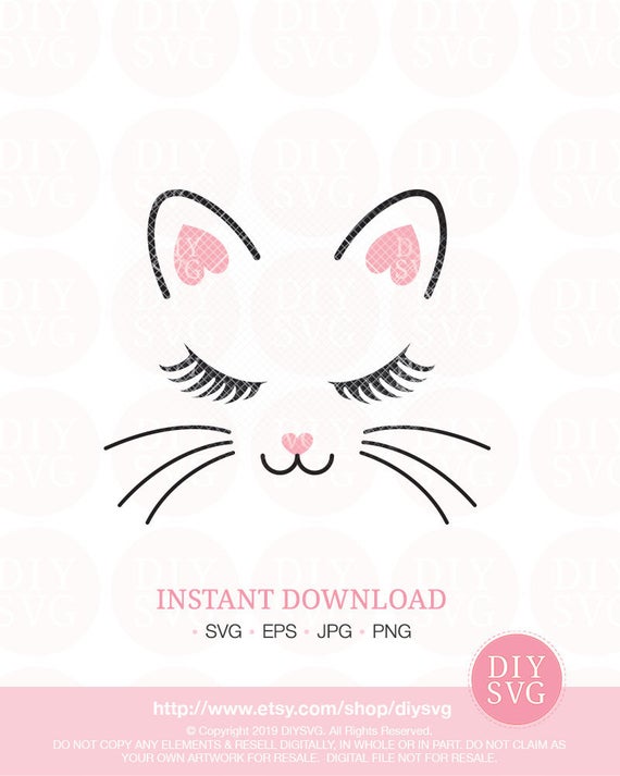 Kitten clipart kitty. Cat svg face cute