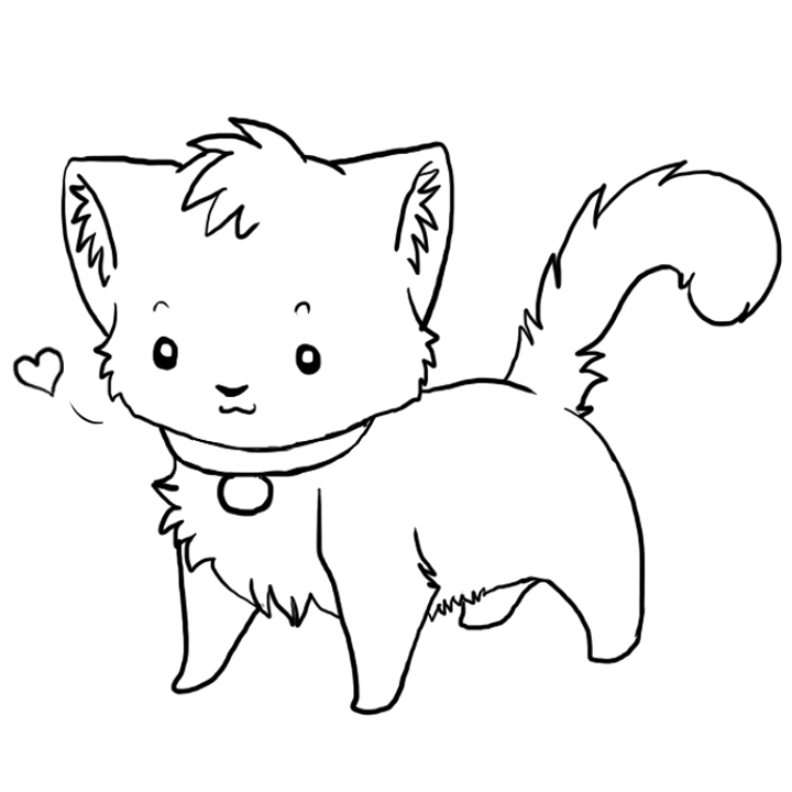 kitten clipart line art