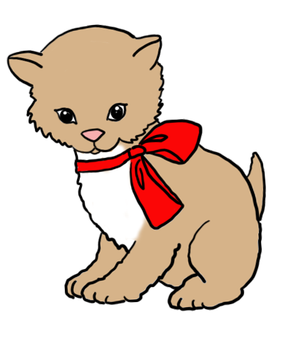 Kittens clipart one cat. Clip art sketches drawings