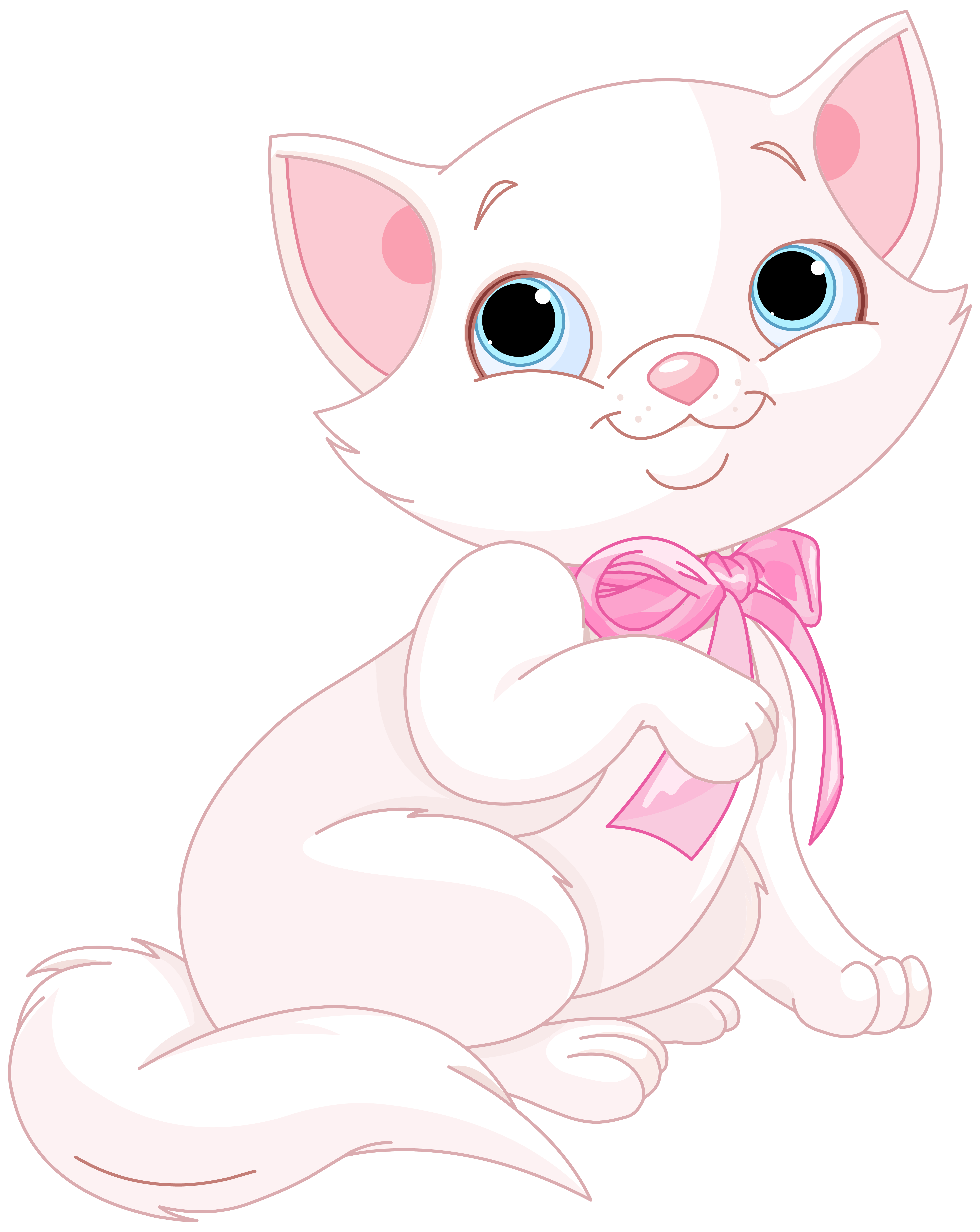 Kitten clipart pink cat. Clip art cute and