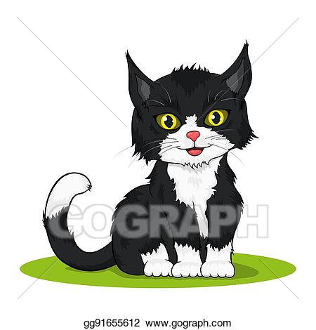 Illustration small cute stock. Kitten clipart vector