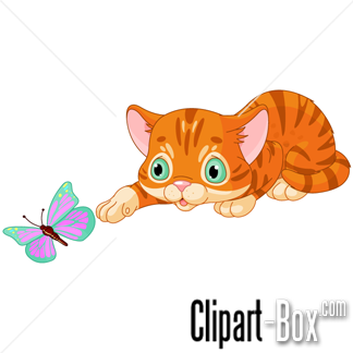 kittens clipart butterfly