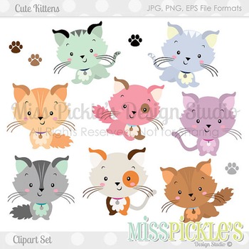 Cute set . Kittens clipart file