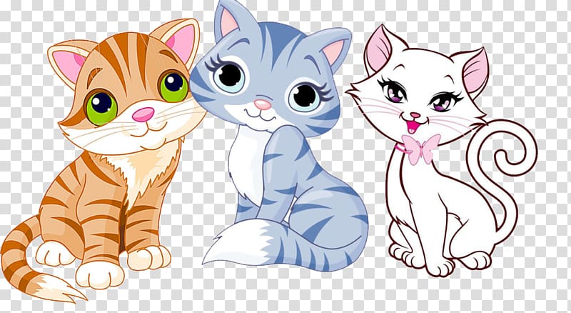 Kittens clipart illustration. Several cat illustrations puppy