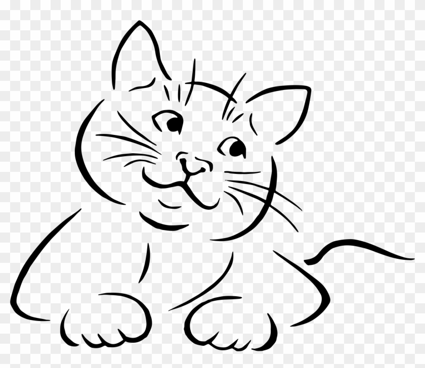 Pusa clip cat orange. Kittens clipart line art