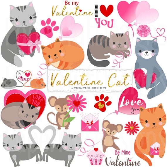 kittens clipart valentine