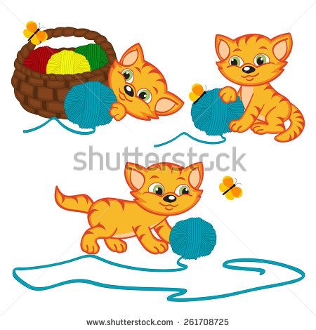 kittens clipart yarn ball
