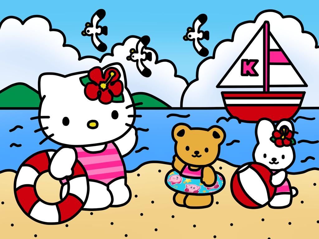 kitty clipart beach