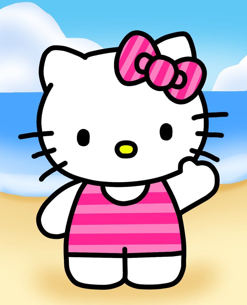 kitty clipart beach