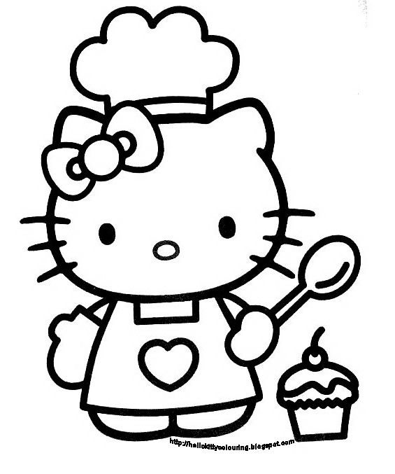 kitty clipart colouring
