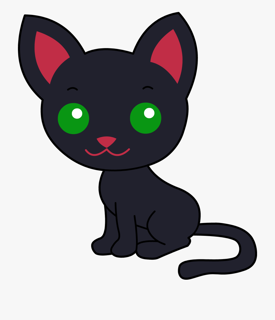 Kitty clipart kitty cat. Cute black clip art