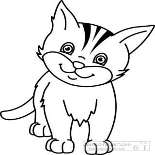 kitty clipart outline