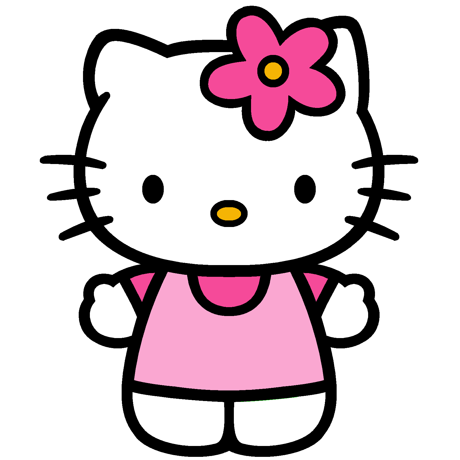 Kitty clipart printable. Hello with flower in