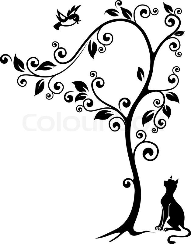 kitty clipart tree