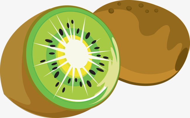 Cartoon green fruit png. Kiwi clipart