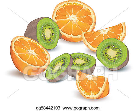 kiwi clipart half orange
