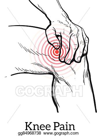 Knee clipart hand on. Vector stock illustration of
